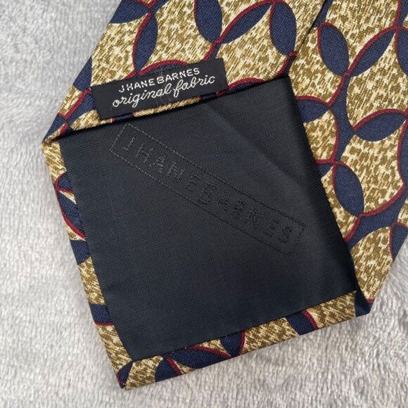 Jhane Barnes Mens Neck Tie Multi-color Abstract Print 100% Silk Made in Japan - Picture 7 of 12